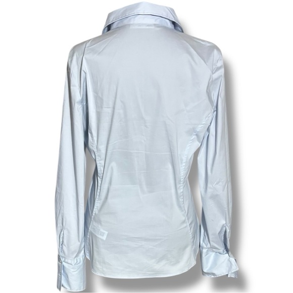 Zara Light Baby Blue Lightweight Long Sleeve Fitted Button Down Shirt - Picture 5 of 15